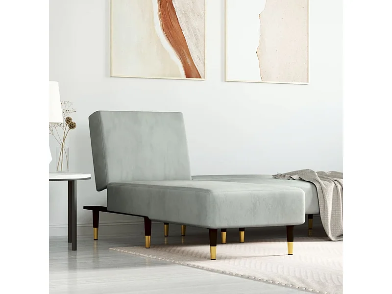 Canapé convertible gris clair velours ODF6596  OID9843