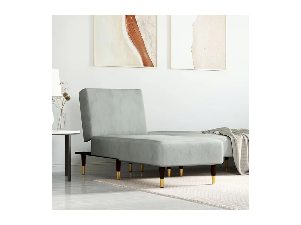 Canapé convertible gris clair velours ODF6596  OID9843