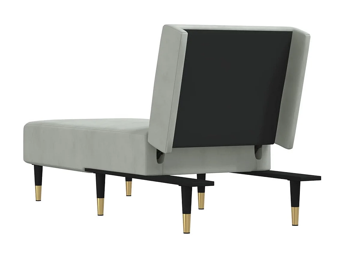 Chaise longue fluweel lichtgrijs NL888496