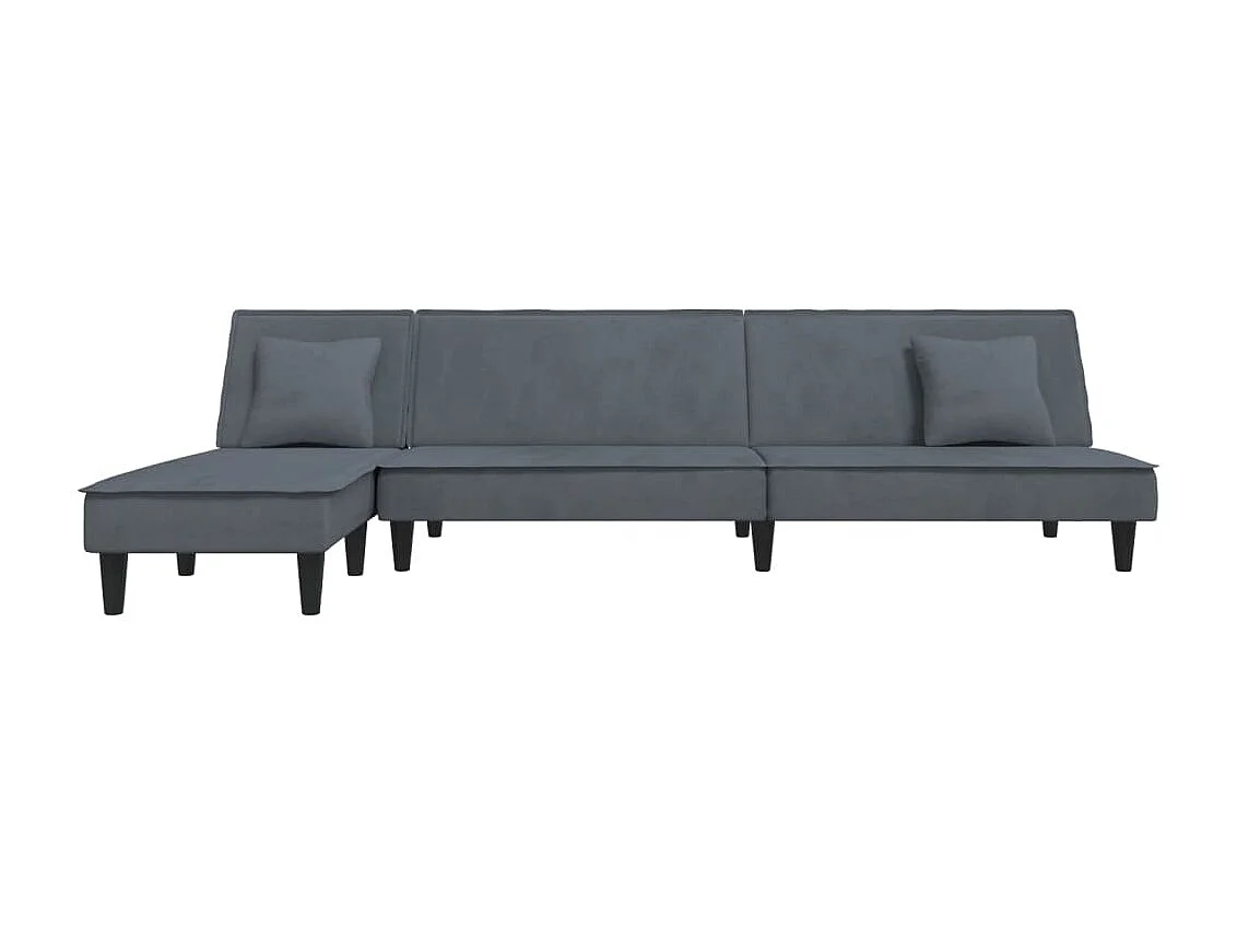 Canapé convertible d'angle gris 255x140x70 cm velours KFE6461