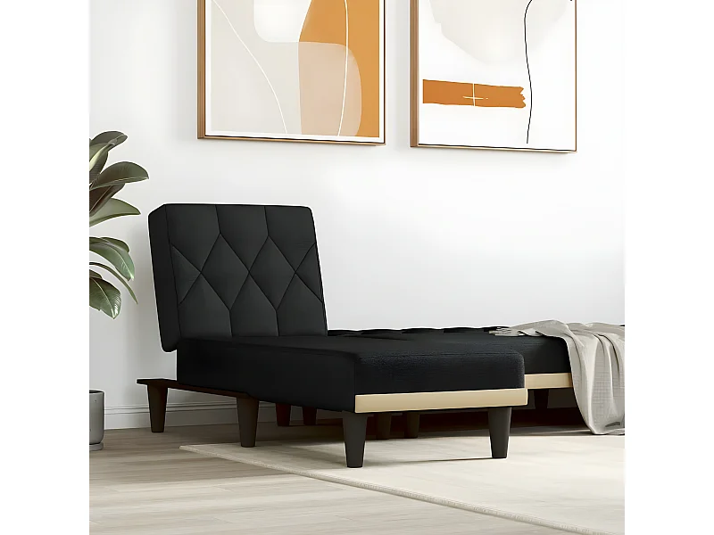 Chaise longue stof zwart NL182810