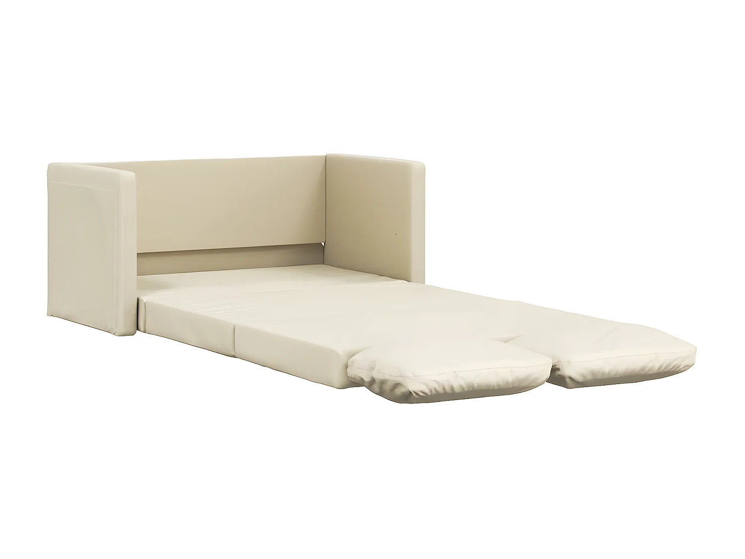 Canapé convertible 2 en 1 crème 112x174x55 cm similicuir LODW42817