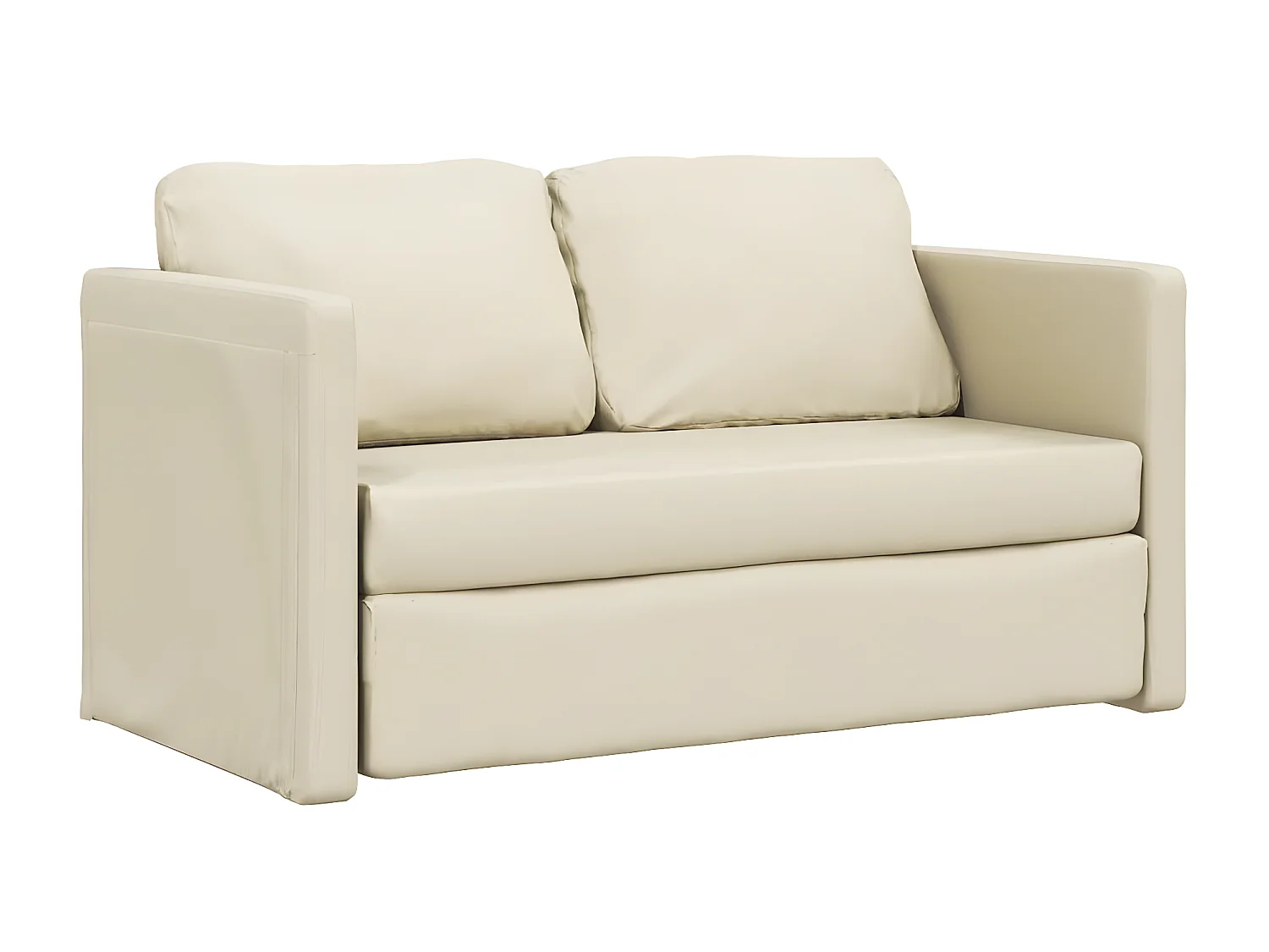 Canapé convertible 2 en 1 crème 112x174x55 cm similicuir LODW42817