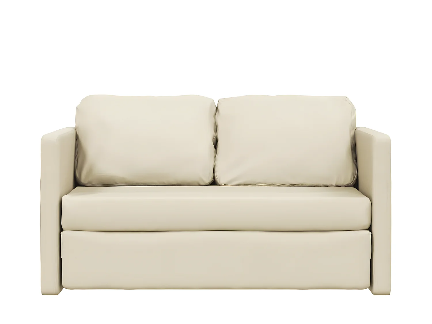 Canapé convertible 2 en 1 crème 112x174x55 cm similicuir LODW42817