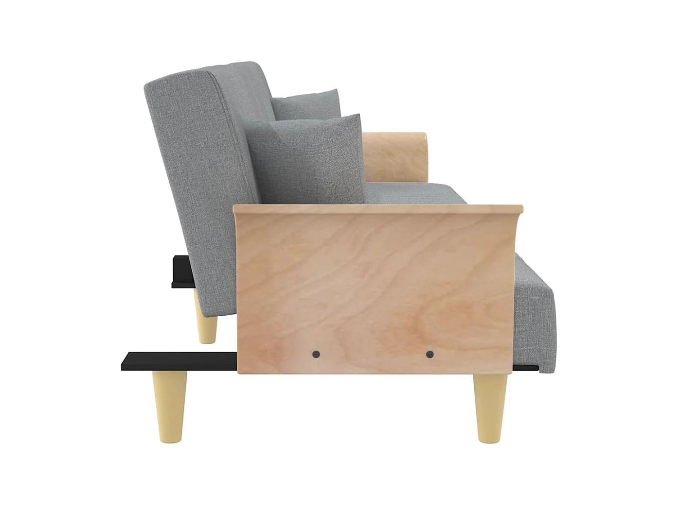 Canapé convertible avec accoudoirs gris clair tissu KFE7497