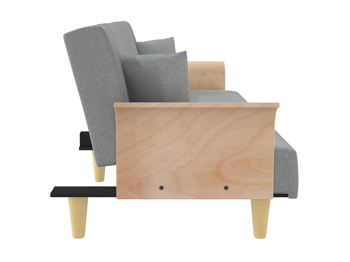 Canapé convertible avec accoudoirs gris clair tissu KFE7497