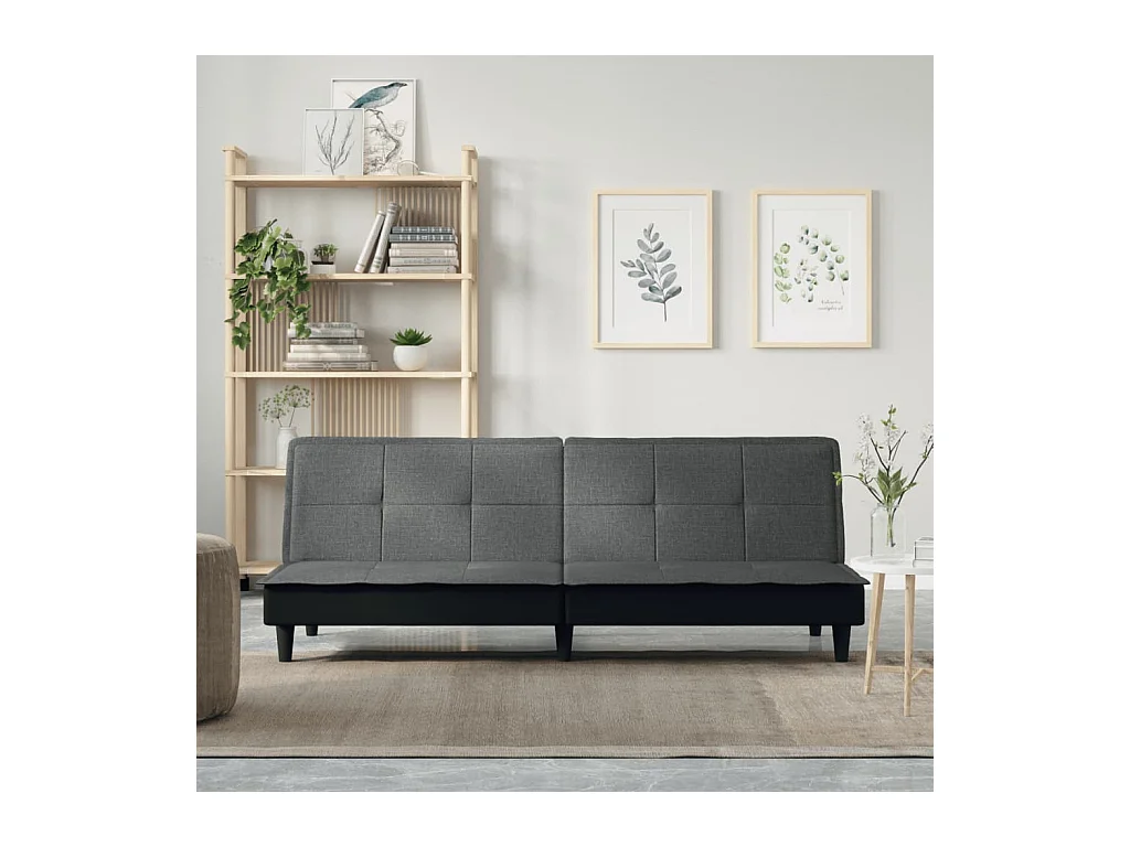 Canapé convertible gris foncé tissu KFE5034
