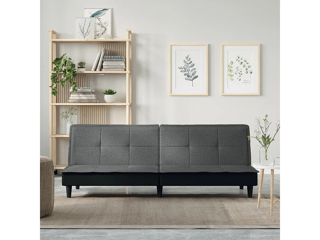 Canapé convertible gris foncé tissu KFE5034