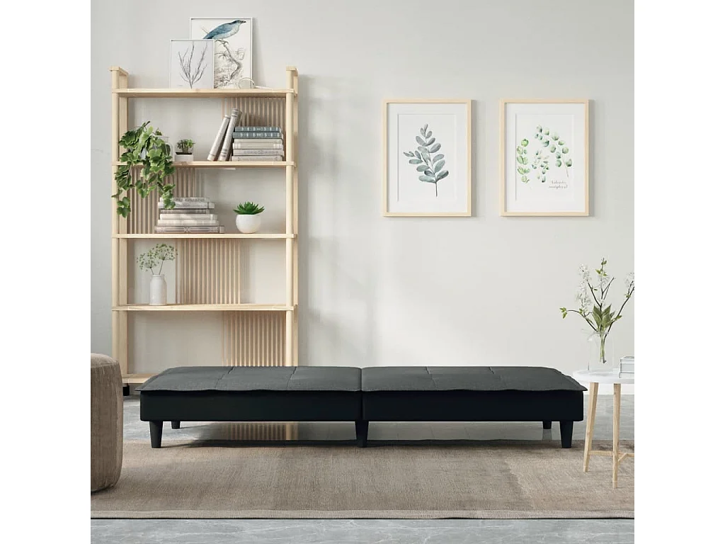 Canapé convertible gris foncé tissu KFE5034