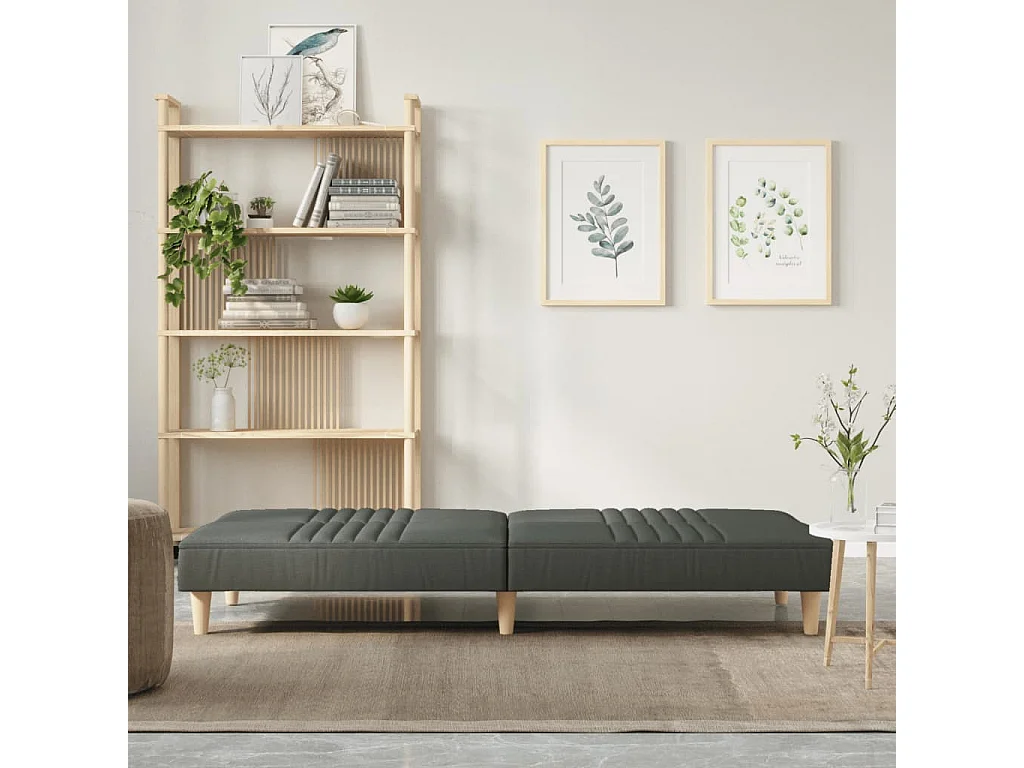 Canapé convertible gris foncé tissu KFE4729