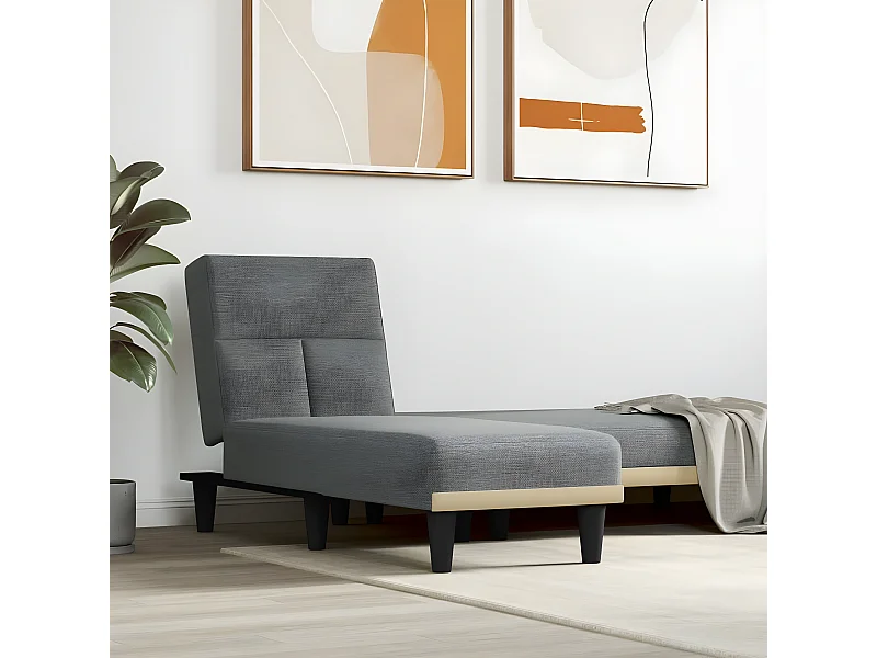 Chaise longue tecido cinzento-escuro PT649577