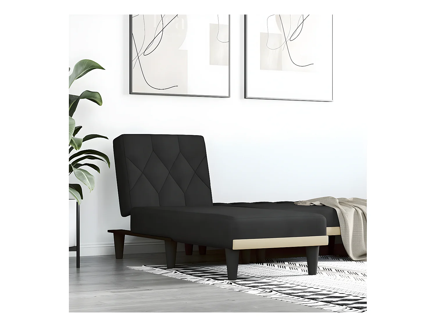 Canapé convertible noir velours ODF5561  OID3187