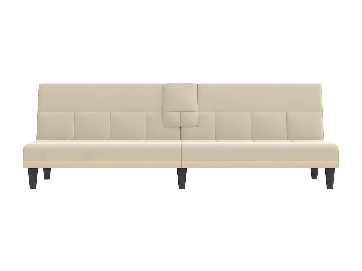 Canapé convertible avec porte-gobelets beige tissu KFE5932