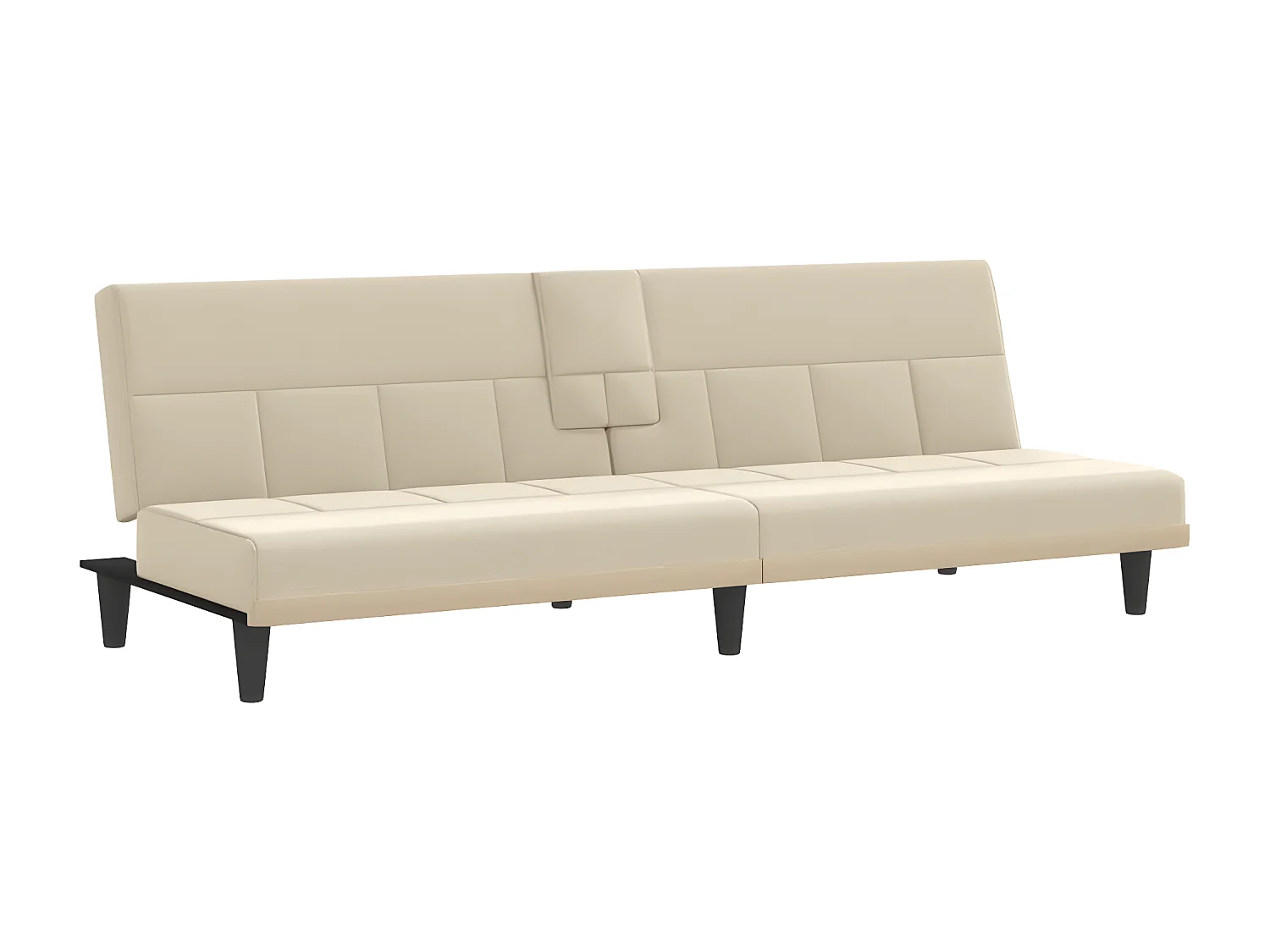 Sofá cama con portavasos tela crema ES59533