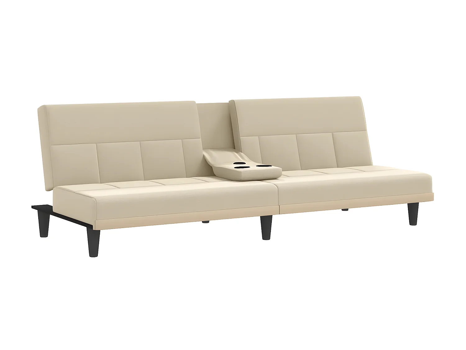 Sofá cama con portavasos tela crema ES59533
