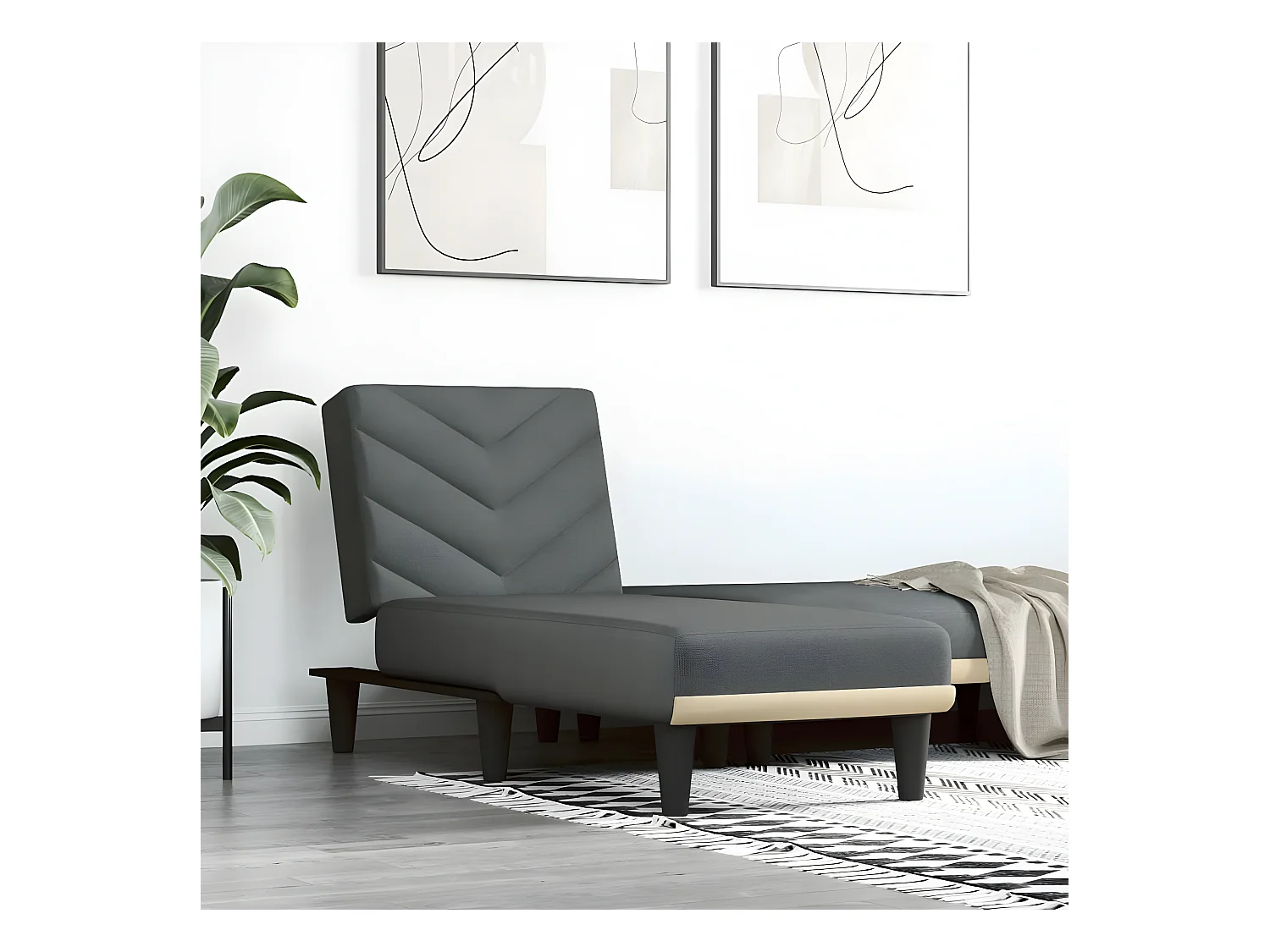 Canapé convertible gris foncé tissu ODF9246  OID4400