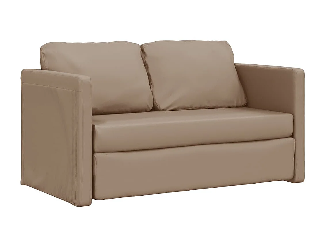 Slaapbank vloermodel 2-in-1 112x174x55 cm kunstleer cappuccino NL570221