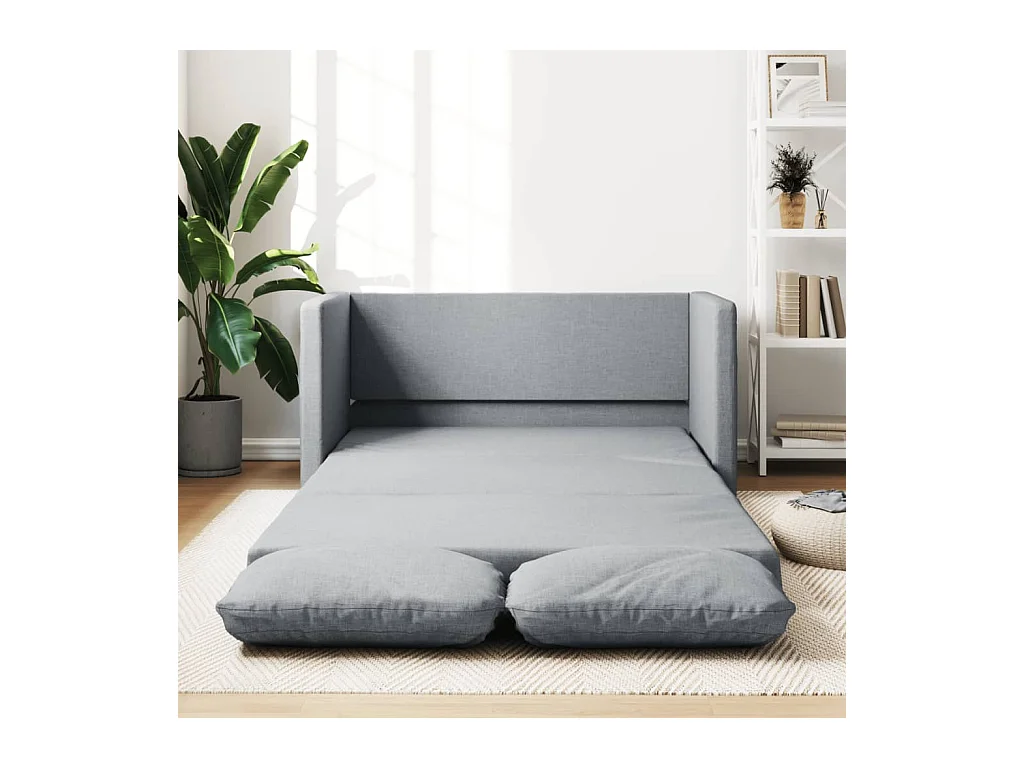 Canapé convertible 2 en 1 gris 112x174x55 cm clair tissu LODW37034
