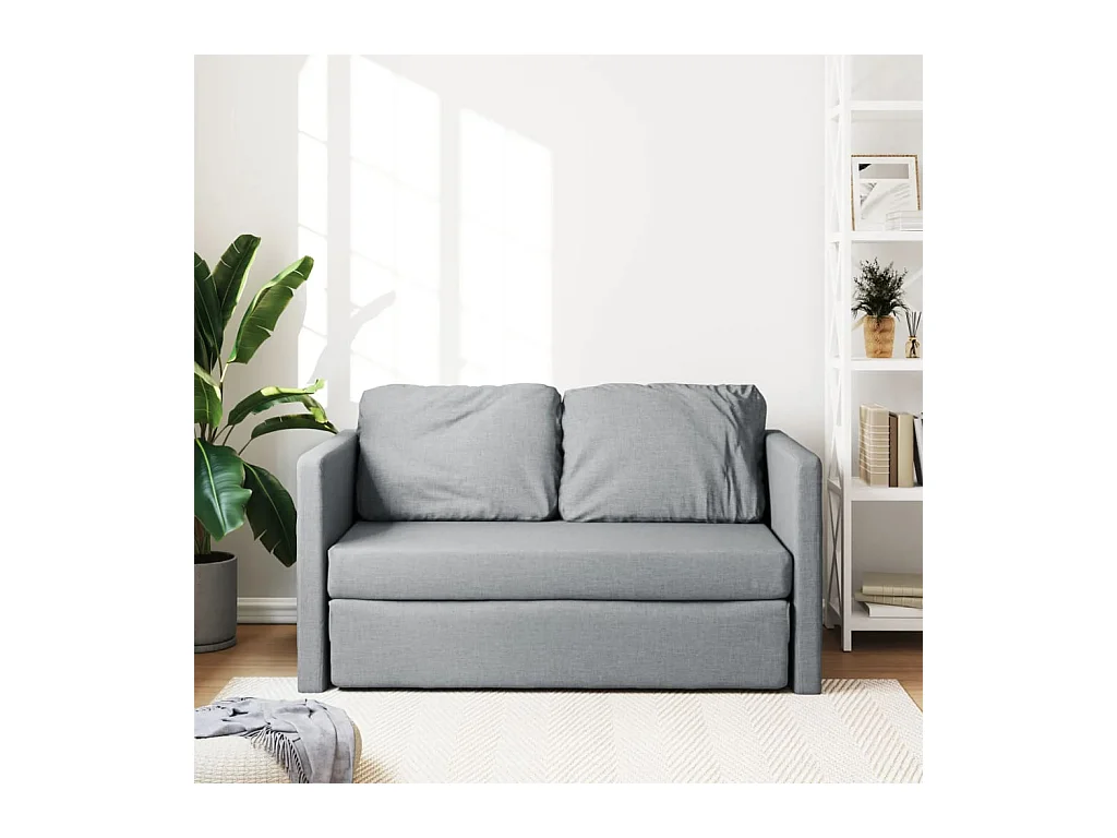 Canapé convertible 2 en 1 gris 112x174x55 cm clair tissu LODW37034