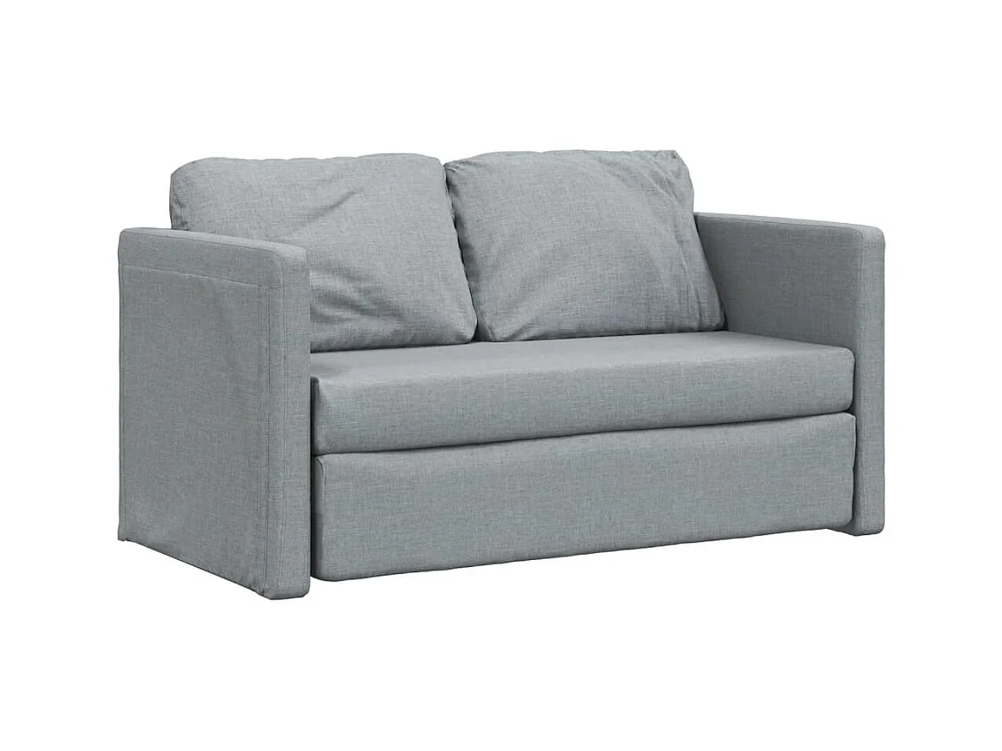 Canapé convertible 2 en 1 gris 112x174x55 cm clair tissu LODW37034