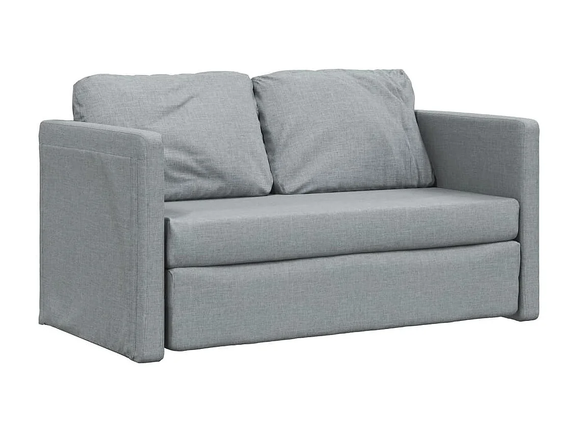 Canapé convertible 2 en 1 gris 112x174x55 cm clair tissu LODW37034