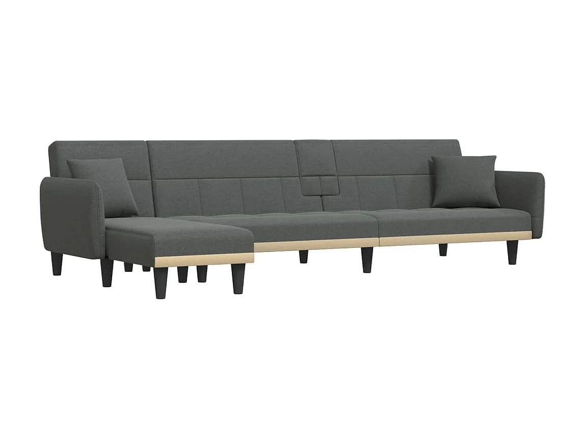 Sofá cama rinconera tela gris oscuro 275x140x70 cm PWFG66976