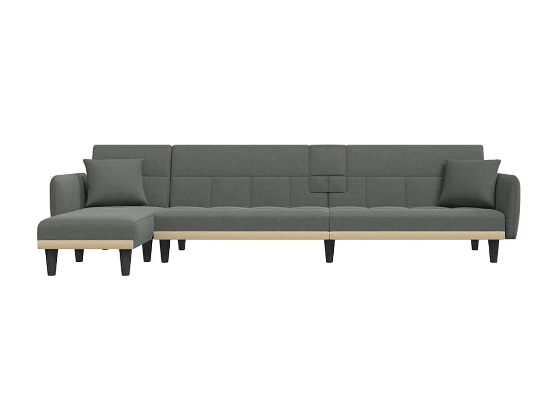 Sofá cama rinconera tela gris oscuro 275x140x70 cm PWFG66976