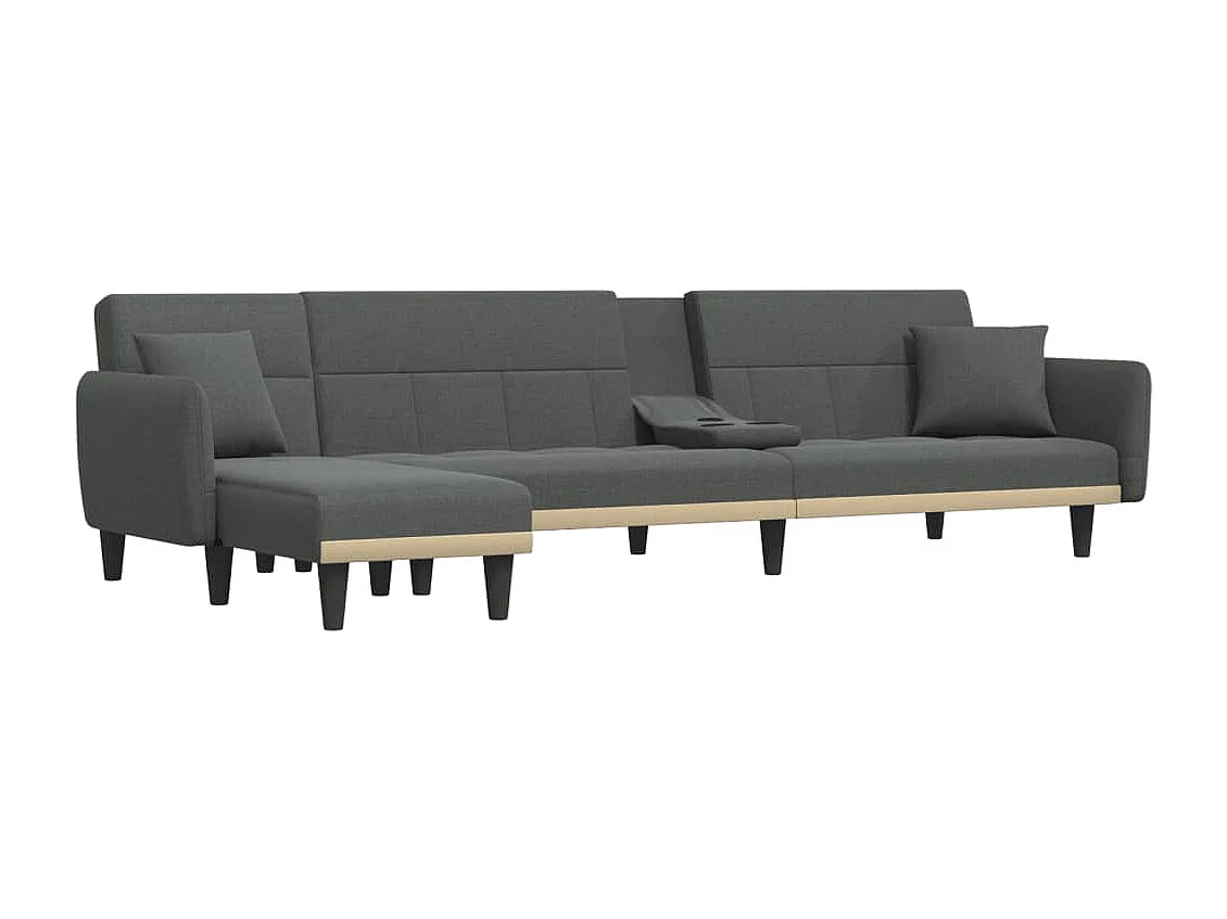 Sofá cama rinconera tela gris oscuro 275x140x70 cm PWFG66976