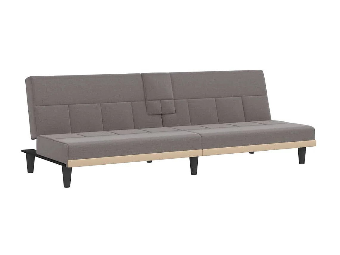 Canapé convertible avec porte-gobelets taupe tissu KFE5144