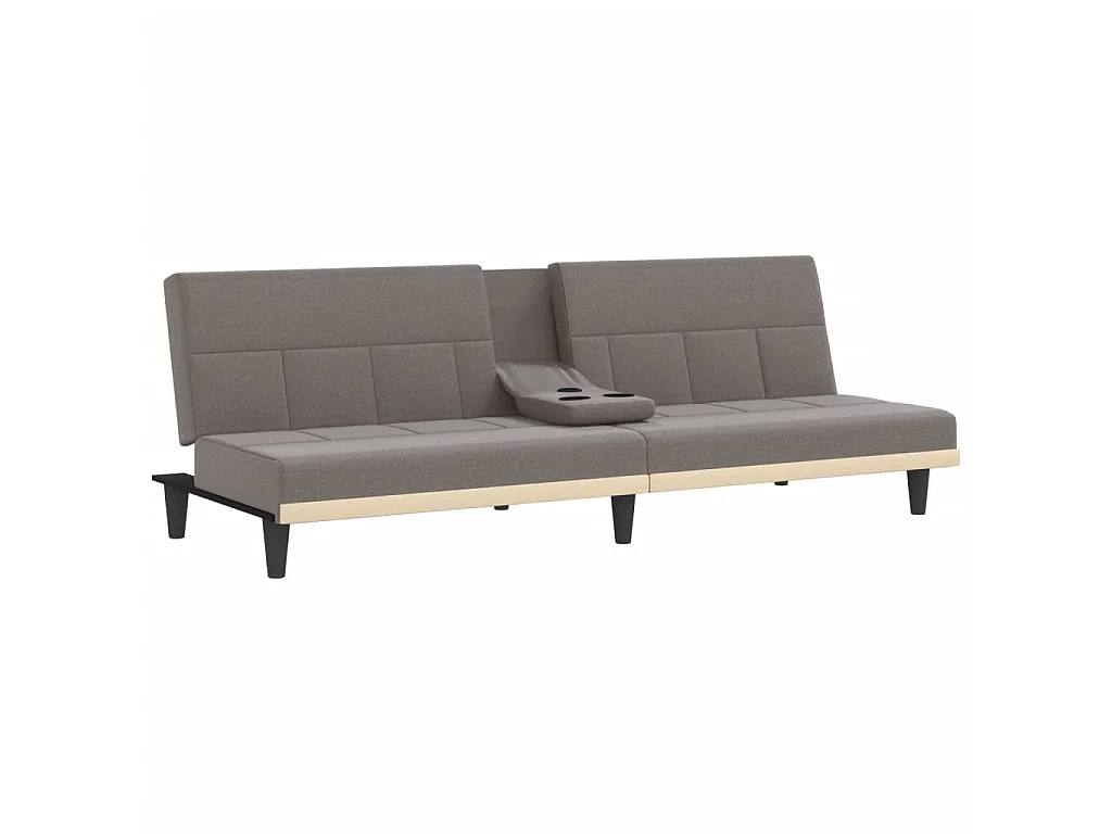 Canapé convertible avec porte-gobelets taupe tissu KFE5144