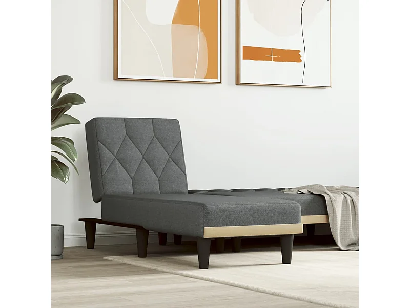 Chaise longue tecido cinzento-escuro PT237070