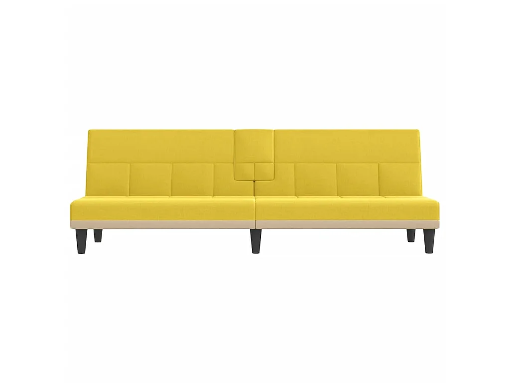Sofá cama con portavasos tela amarillo claro ES23149