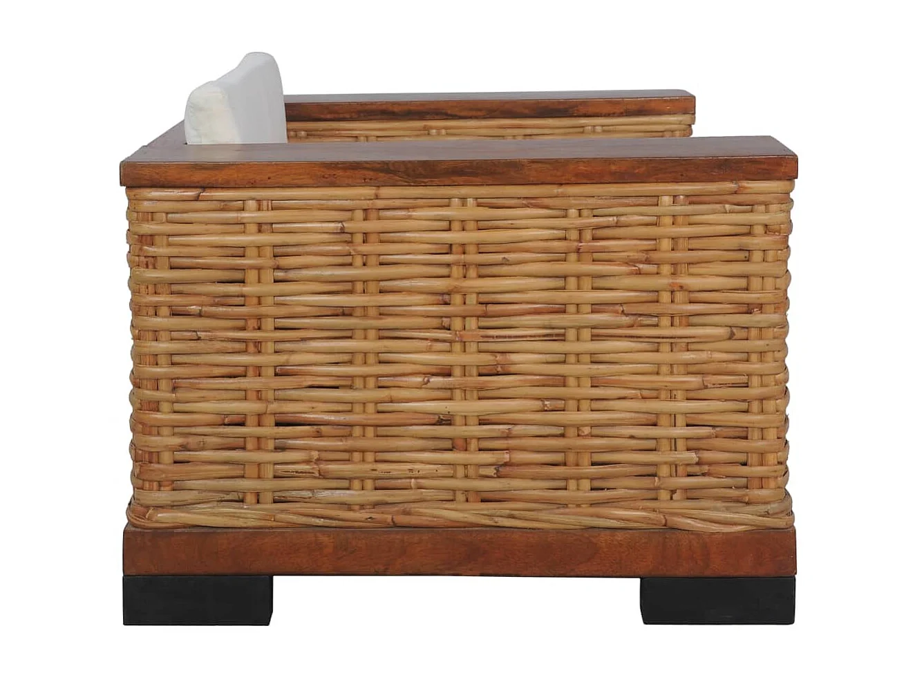 Fauteuil met kussens natuurlijk rattan bruin NL972901