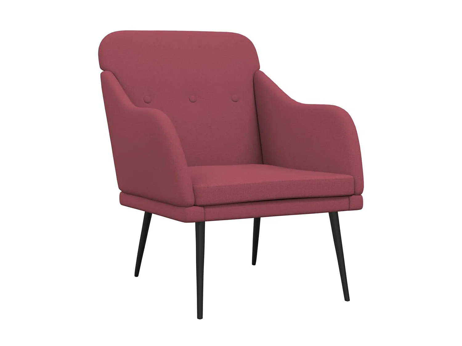 Sillón de tela rojo tinto 63x76x80 cm ES40869