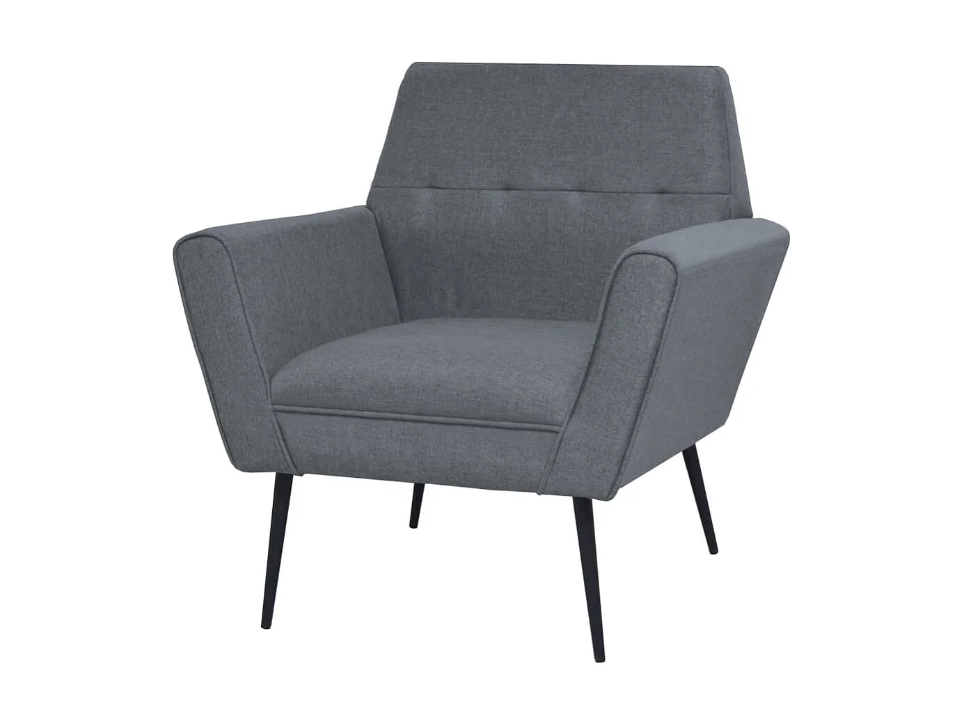 Fauteuil droit Gris clair Acier et tissu SEF96548