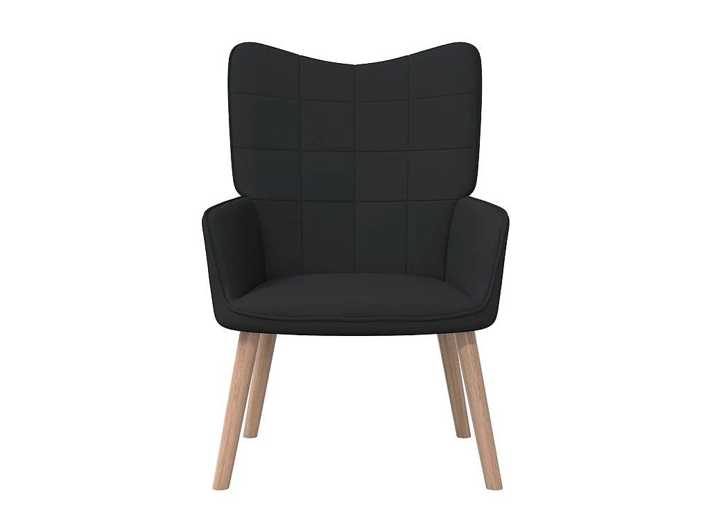 Relaxsessel | Fernsehsessel mit Hocker Schwarz Stoff -gkd878360