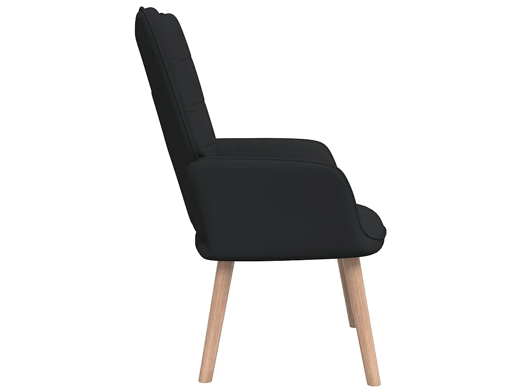 Relaxstoel met voetenbank stof zwart NL240539