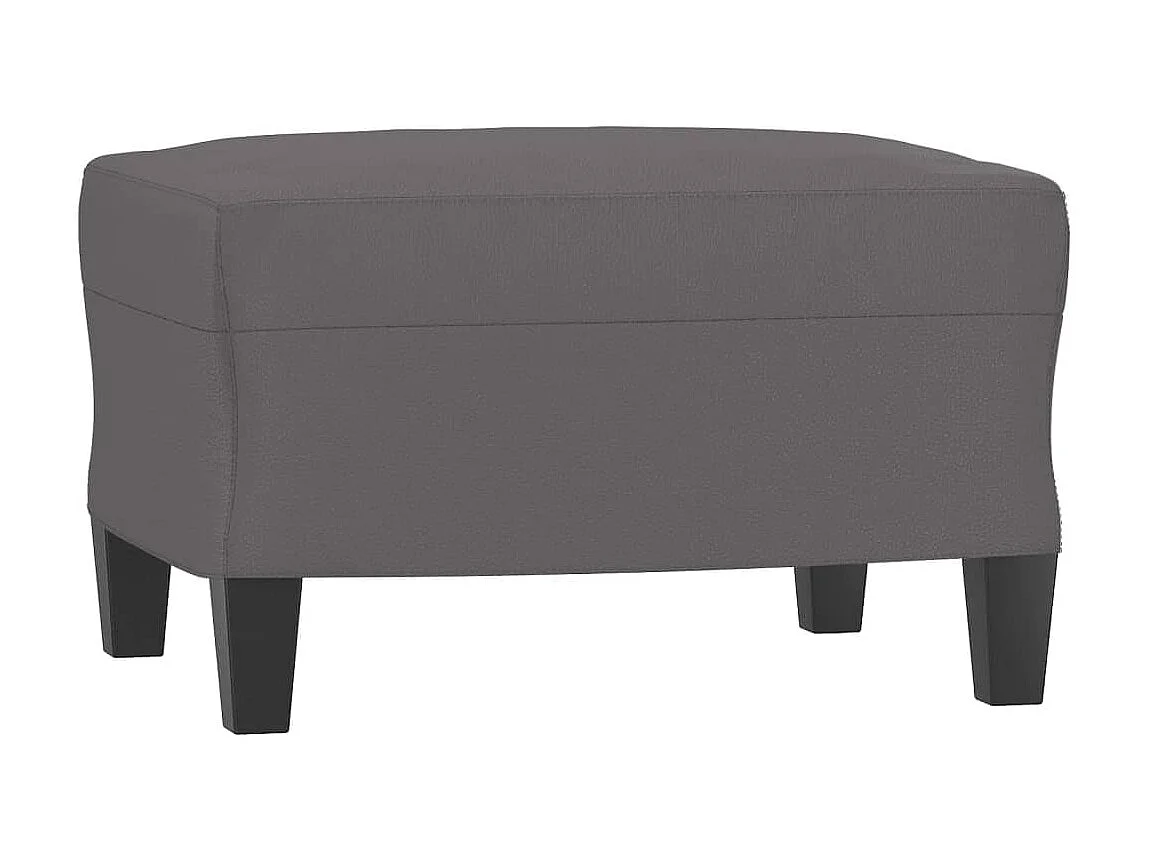 Poltrona com apoio de pés couro artificial 60 cm cinzento PT975983