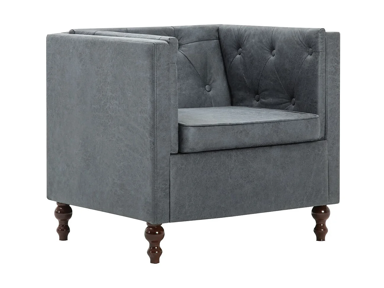 Fauteuil droit Gris Tissu SEF90181