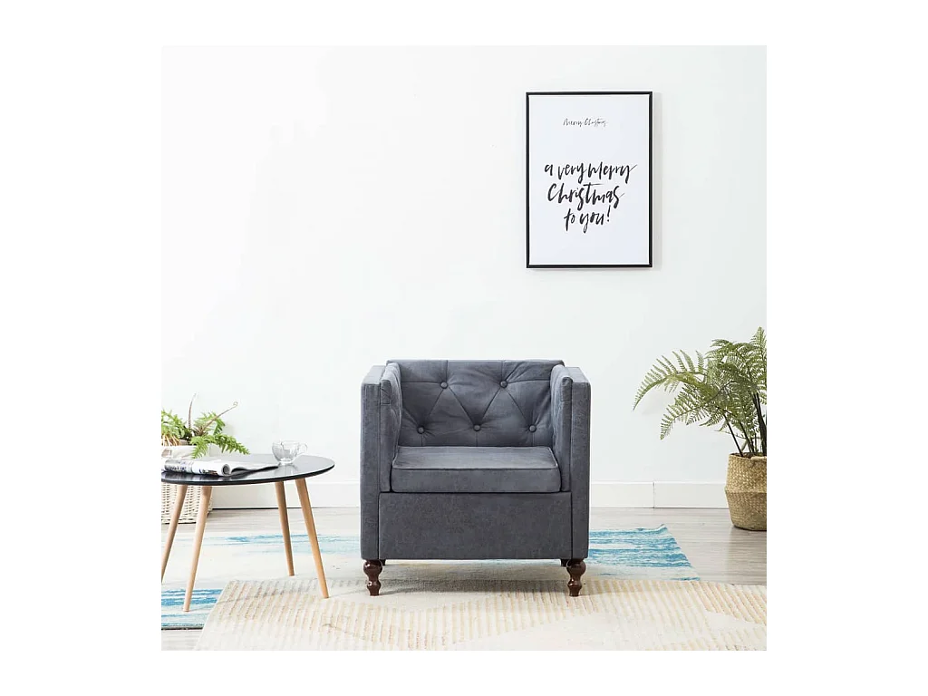 Fauteuil droit Gris Tissu SEF90181
