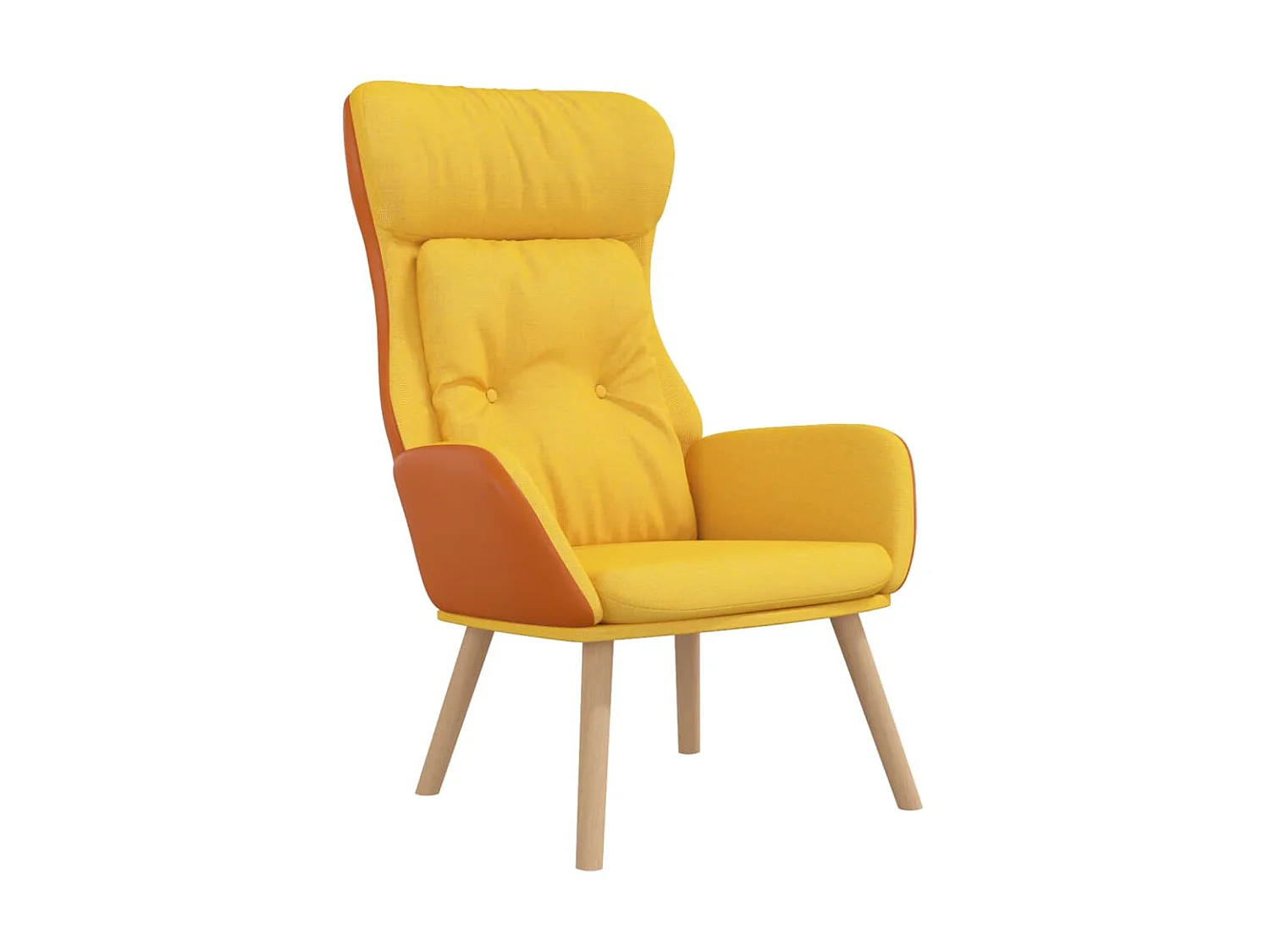 Fauteuil droit Jaune moutarde Tissu et PVC OIU1172