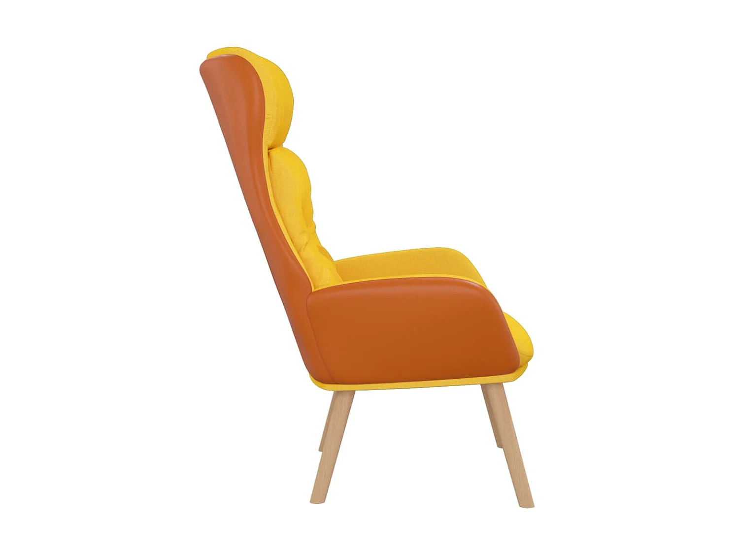 Fauteuil droit Jaune moutarde Tissu et PVC OIU1172