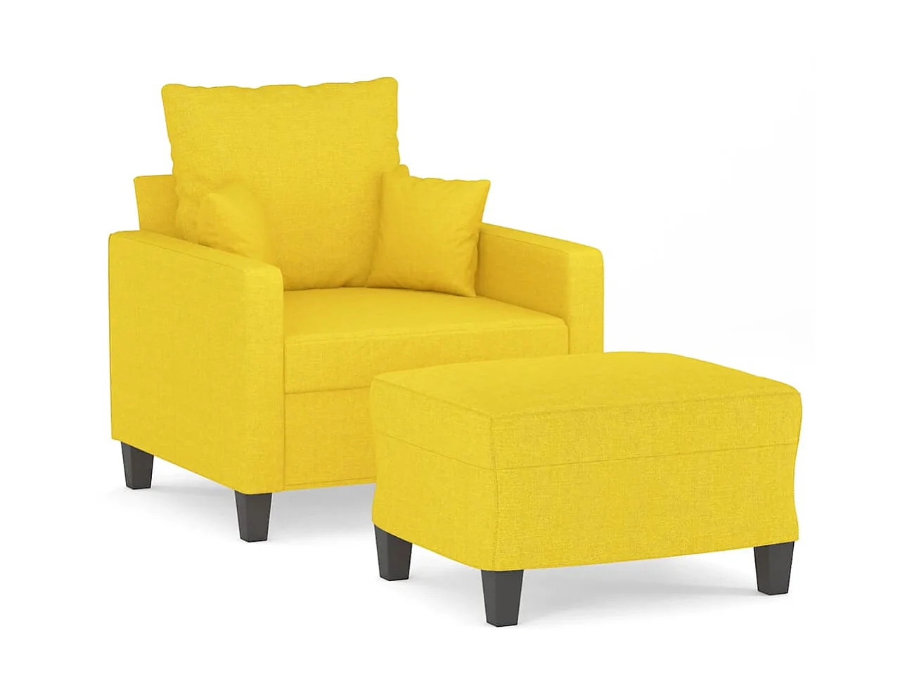 Fauteuil avec repose-pied Jaune clair 60 cm Tissu FVBB20848