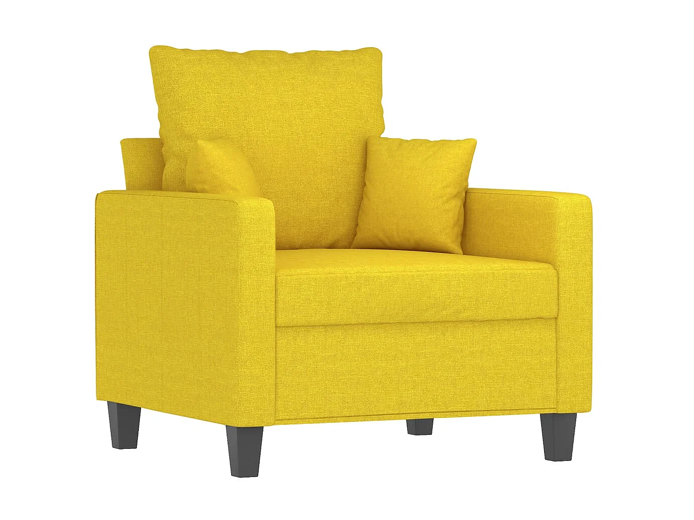 Fauteuil avec repose-pied Jaune clair 60 cm Tissu FVBB20848
