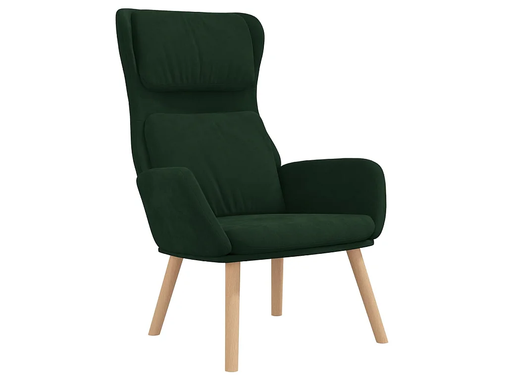 Fauteuil droit Vert foncé Velours OIU4518