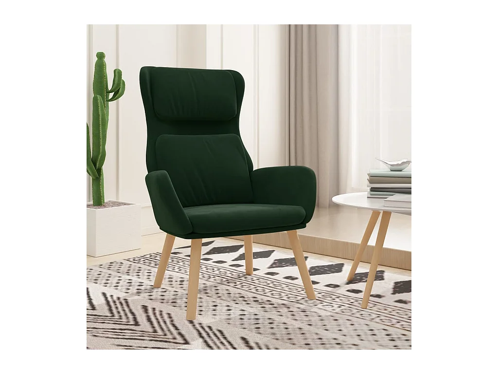 Fauteuil droit Vert foncé Velours OIU4518