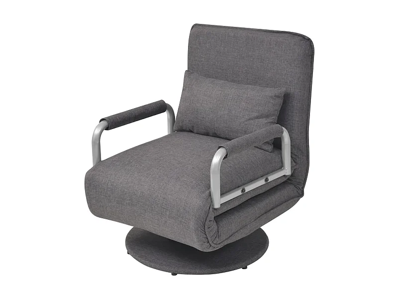Fauteuil pivotant et Fauteuil convertible droit Gris foncé Tissu SEF67892