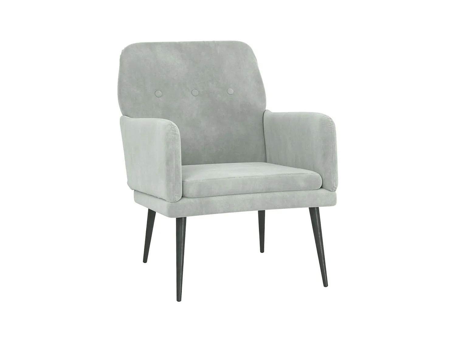 Fauteuil 62x79x79 cm fluweel lichtgrijs NL418594