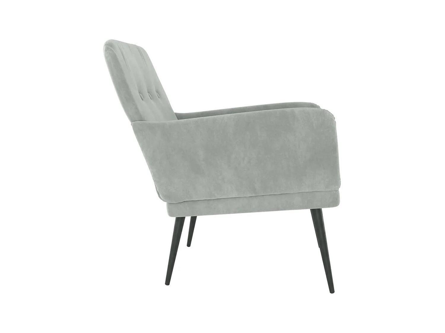 Fauteuil 62x79x79 cm fluweel lichtgrijs NL418594
