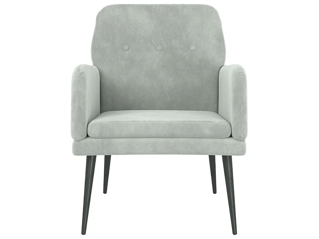 Sillón de terciopelo gris claro 62x79x79 cm ES74825